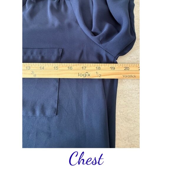 Pleione Navy Blue Blouse Size Small | Chic Everyday Essential NWT - Picture 4 of 7